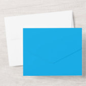 Solid Cyan Blue Background  All In One Uitnodiging (Achterkant)