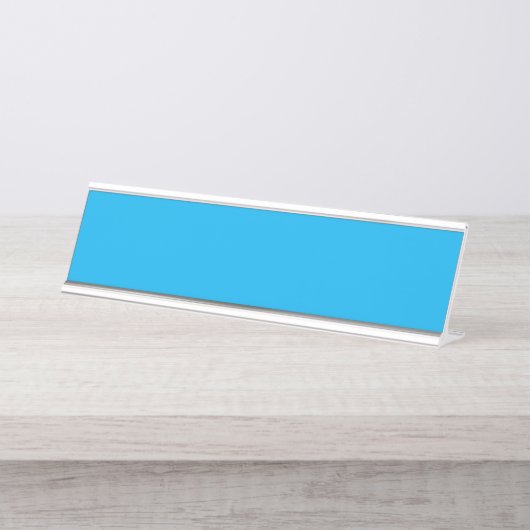 Solid Cyan Blue Background | Summer Minimal Style Bureau Naambordje (Voorkant)
