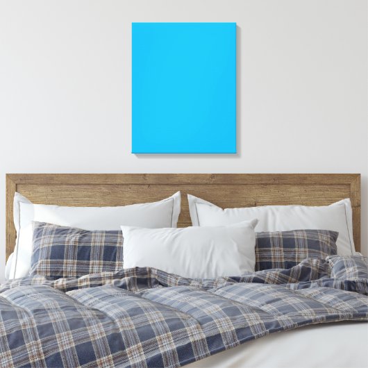 Solid Cyan Blue Background | Summer Minimal Style Canvas Afdruk (Insitu (Slaapkamer))