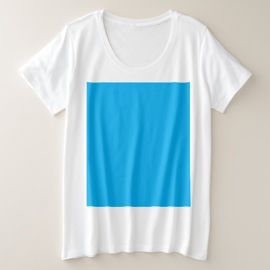 Solid Cyan Blue Background | Summer Minimal Style Grote Maat T-shirt (Design voorkant)