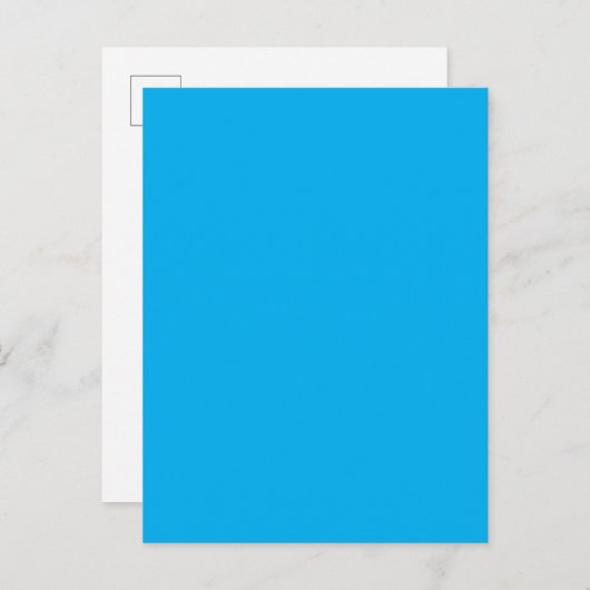 Solid Cyan Blue Background | Summer Minimal Style Uitnodiging Briefkaart (Voorkant / Achterkant)