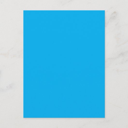 Solid Cyan Blue Background | Summer Minimal Style Uitnodiging Briefkaart (Voorkant)