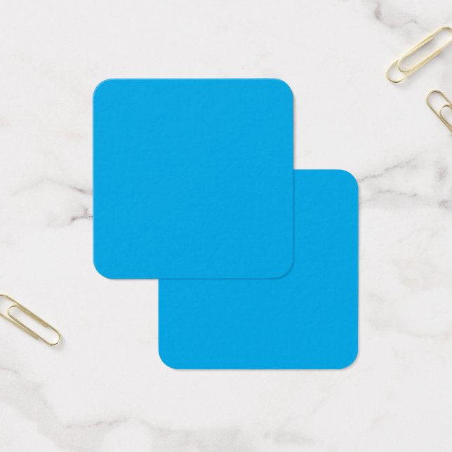 Solid Cyan Blue Background | Summer Minimal Style Vierkante Visitekaartjes (Kantoor)