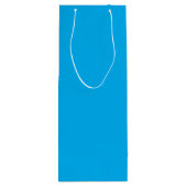 Solid Cyan Blue Background | Summer Minimal Style Wijn Cadeautas (Achterkant)