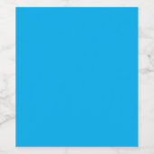 Solid Cyan Blue Background Wijn Etiket (Enkel label)
