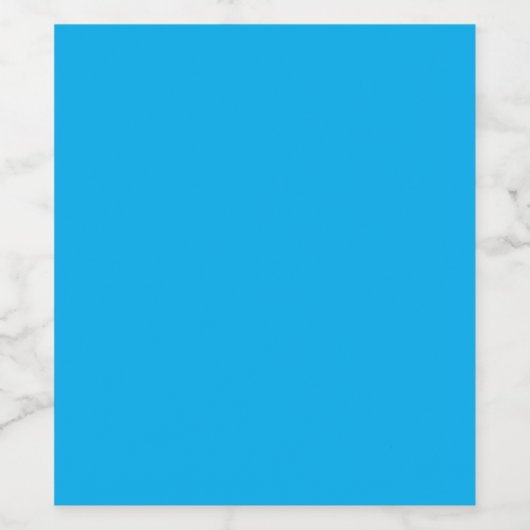 Solid Cyan Blue Background  Wijn Etiket (Enkel label)