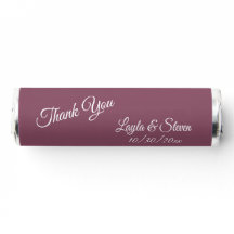 Solid Dark Mauve Dank u Namen en Datum