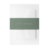 Solid Dark Moss Green Wedding Invitation Uitnodigingen Wikkel (Voorkant Voorbeeld)