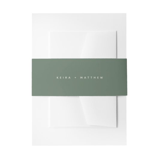 Solid Dark Moss Green Wedding Invitation Uitnodigingen Wikkel (Voorkant Voorbeeld)