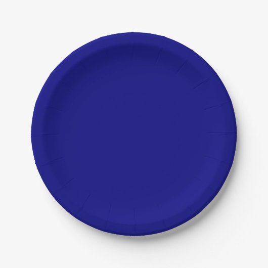 Solid Dark Navy Blue Minimalist Plain Modern Papieren Bordje (Voorkant)