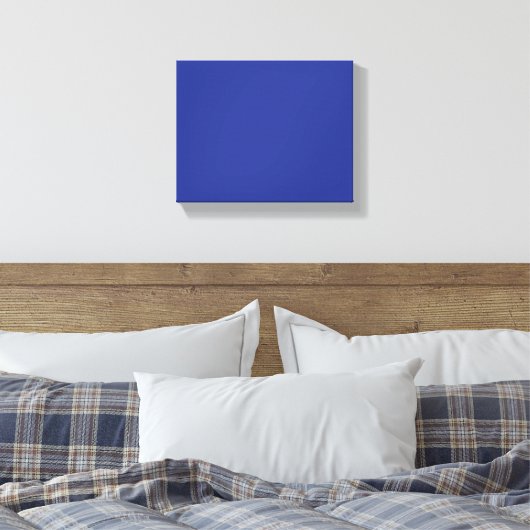 Solid Deep Blue Backdrop | Bold Minimalist Design Canvas Afdruk (Insitu (Slaapkamer))