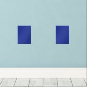 Solid Deep Blue Backdrop | Bold Minimalist Design Muurkunst Sets (Houten vloer)