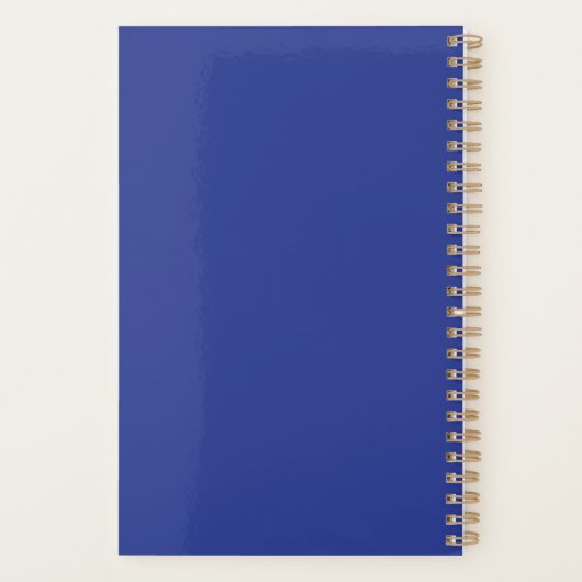 Solid Deep Blue Backdrop | Bold Minimalist Design Planner (Achterkant)