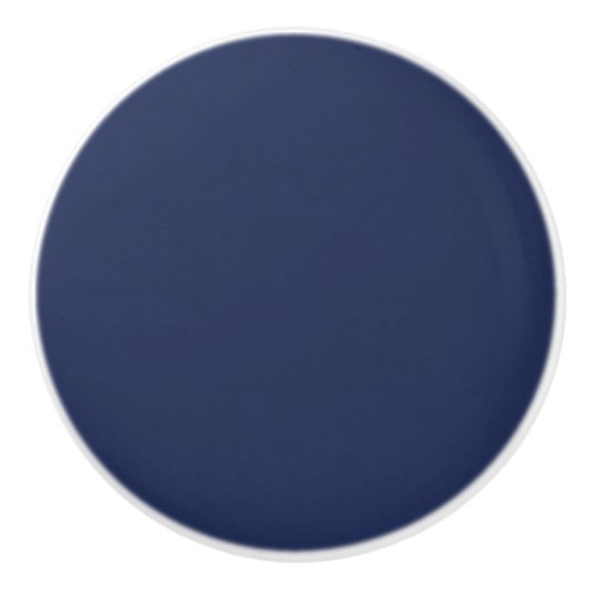 Solid Deep Blue Ceramic Knop (Voorkant)