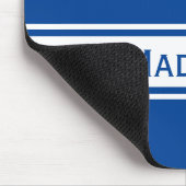 Solid Deep Blue White Stripes Modern Name Muismat (Hoek)