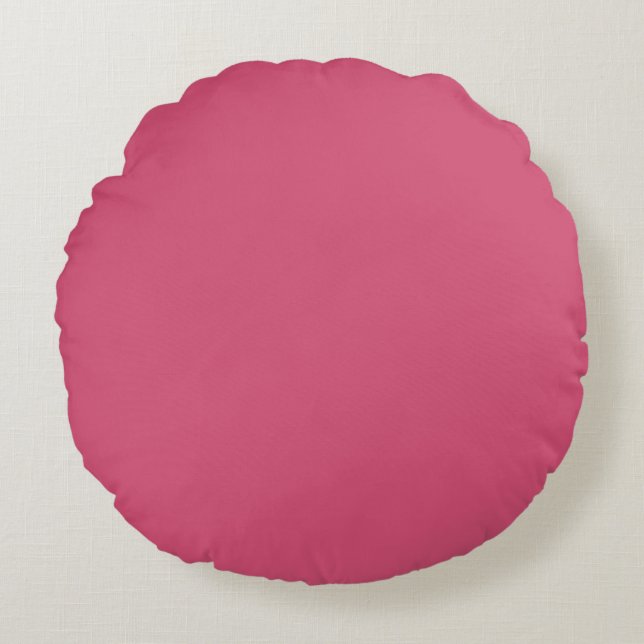 Solid Deep Medium Roze Kleur Rond Kussen (Voorkant)