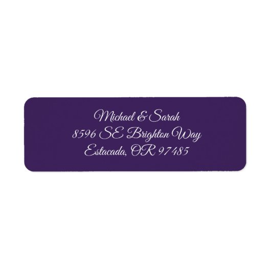 Solid Deep Royal Paarse retouradres Etiket (Voorkant)