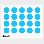 Solid Deep Sky Blue Modern Stijlvol Ronde Sticker (Vel)