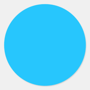 Solid Deep Sky Blue Modern Stijlvol Ronde Sticker