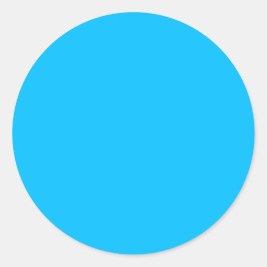 Solid Deep Sky Blue Modern Stijlvol Ronde Sticker (Voorkant)