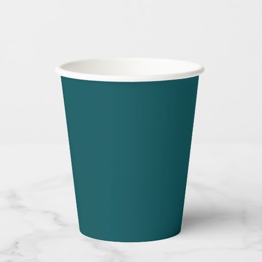 Solid deep teal papieren bekers (Voorkant)