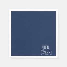 Solid Donkerblauwe Lelie van de Vallei Custom Servet