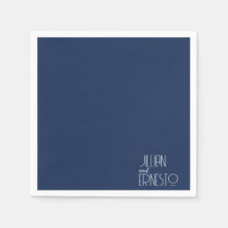 Solid Donkerblauwe Lelie van de Vallei Custom Servet