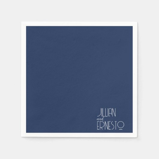 Solid Donkerblauwe Lelie van de Vallei Custom Servet (Voorkant)