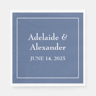 Solid Dusty Blue Paper Bord Servet