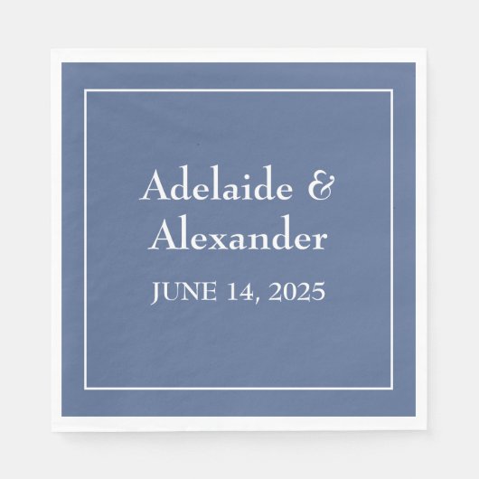 Solid Dusty Blue Paper Bord Servet (Voorkant)