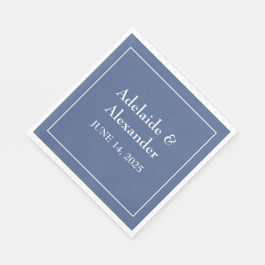 Solid Dusty Blue Paper Bord Servet (Hoek)