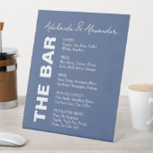 Solid Dusty Blue Wedding Pedestal Sign Reclamebord Met Voetstuk (Insitu)