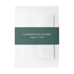 Solid Emerald Green Wedding Invitation Belly Band Uitnodigingen Wikkel