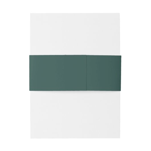 Solid Emerald Green Wedding Invitation Belly Band Uitnodigingen Wikkel (Achterkant Voorbeeld)