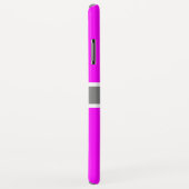 Solid Fuchsia Modern Grey Ribbon Elegant Name Case-Mate iPhone Case (Achterkant/rechts)