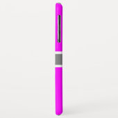 Solid Fuchsia Modern Grey Ribbon Elegant Name Case-Mate iPhone Case (Achterkant/links)