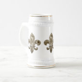 Solid Gold Fleur de Lis Stein Bierpul (Voorkant links)