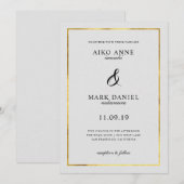 Solid Gold Lijst huwelijksuitnodiging Kaart (Voorkant / Achterkant)