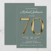 Solid Gold Tekst Sage Green Classy 70ste verjaarda Kaart (Voorkant / Achterkant)