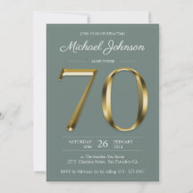 Solid Gold Tekst Sage Green Classy 70ste verjaarda
