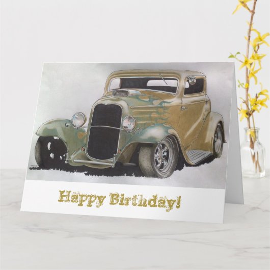 'Solid Gold' Verjaardag Kaart (Gele Bloem)