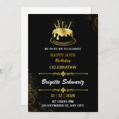 Solid gold verjaardagsuitnodiging kaart (Voorkant / Achterkant)