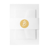 Solid Golden Monogram Huwelijk Uitnodigingen Wikkel (Voorkant Voorbeeld)