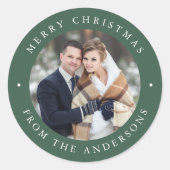 Solid Green | Holiday Afbeelding Ronde Sticker (Voorkant)