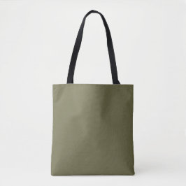 Solid Green Olive Brown van Premium Collecties Tote Bag