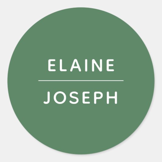 Solid Green Wedding Classic Round Sticker (Voorkant)