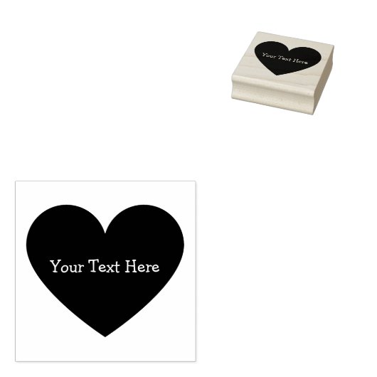 Solid Heart  Rubber Art Stamp Rubberstempel (Gestempeld)