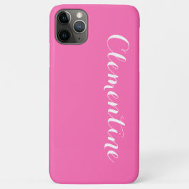 Solid Hot Roze Achtergrond, naam Monogram Case-Mate iPhone Case