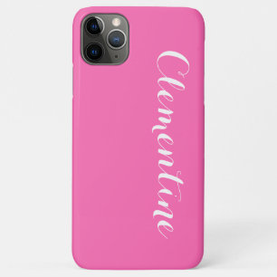 Solid Hot Roze Achtergrond, naam Monogram Case-Mate iPhone Case