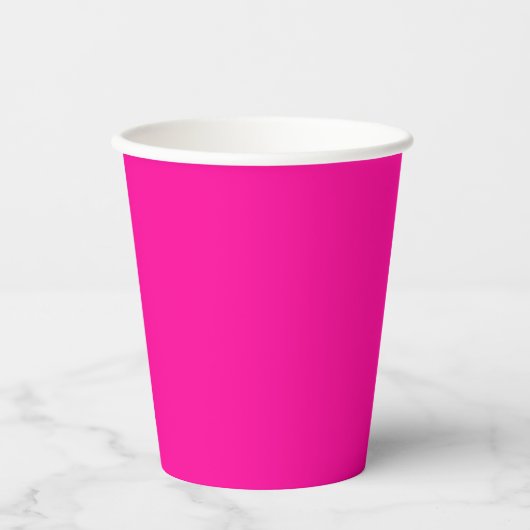 Solid Hot Roze Papieren Bekers (Voorkant)